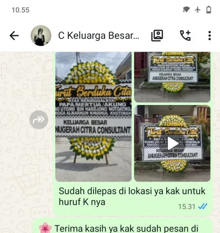 Pengiriman Papan Bunga Duka Pelem Gabus
